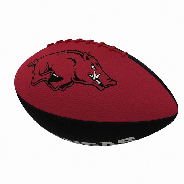 Logo Brands Arkansas Pinwheel Junior Size Rubber Football 108-93JR-2